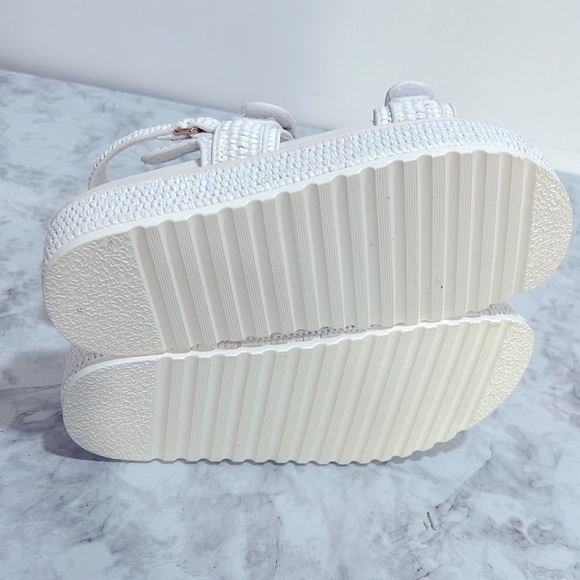 STEVEN MADDEN  WOMENS BIGMONA RAFFIA PLATFORM SANDAL WHITE Sz 8.5 NEW - Picture 8 of 9